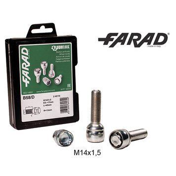 FARAD FLOWERLOCK | Болты секретки М14х1.5х45 Сфера R13 Вращающееся кольцо Ключ 17 (2 ключа) 1-B58/D FIORE 2CH.SP фото