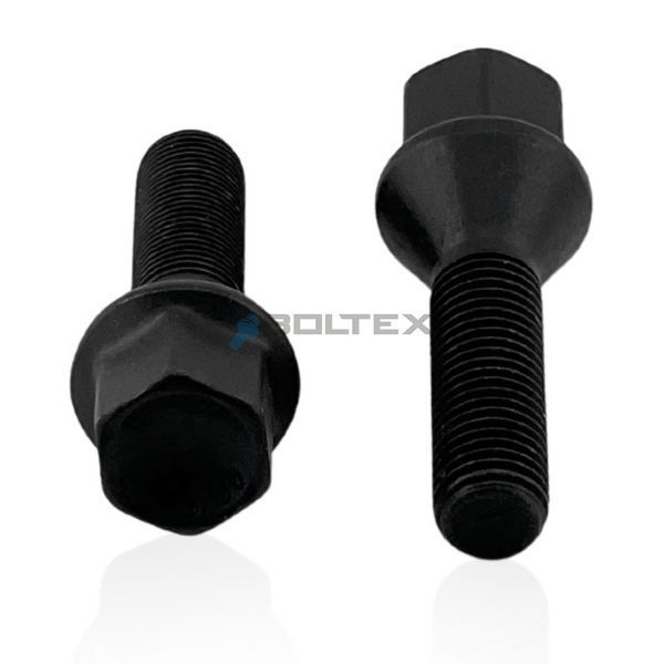 Колесный болт M12&times;1,5&times;38 мм Конус Черный цинк ключ 17 075150 [I7/S BLACK] фото