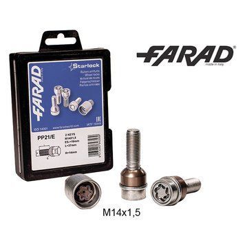 FARAD STARLOCK | Болты секретки М14x1.5x37 Сфера R14 Вращающееся кольцо Ключ 19 (Audi Q7, Porsche Cayenne, VW Touareg) 1-PP21/E STARLOCK 1CH фото