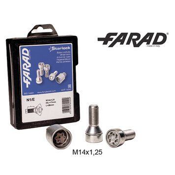FARAD STARLOCK | Болты секретки М14х1.25х28 Конус Вращающееся кольцо Ключ 17 (2 ключа) 1-N1/E STARLOCK 2CH фото