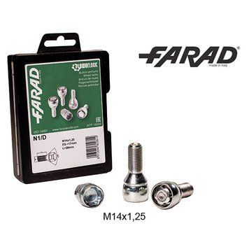 FARAD FLOWERLOCK | Болты секретки М14х1.25х28 Конус Вращающееся кольцо Ключ 17 1-N1/D FIORE 1CH.SP фото