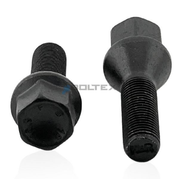 Колесный болт M12&times;1,25&times;33 мм Конус Черный цинк ключ 17 072125 [E5/S BLACK] фото